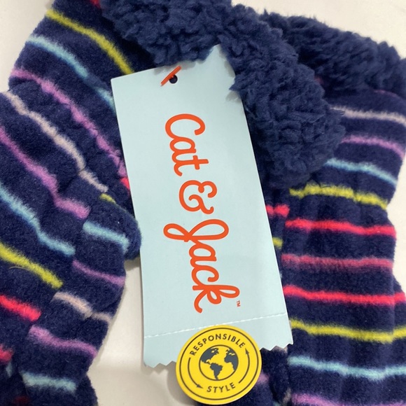 Cat & Jack gils navy voyage multicolored gloves size 4-7 - Picture 2 of 5